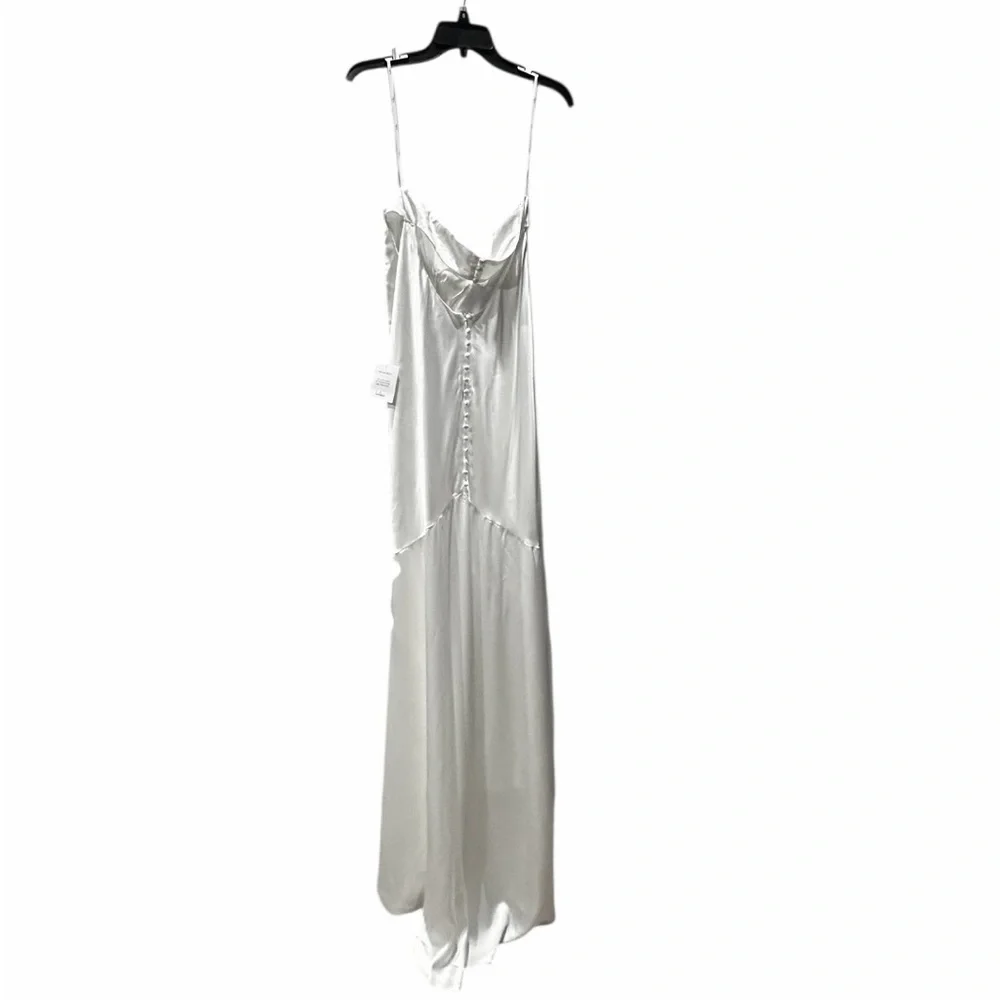 Lulus Eternally Loved White Cutout Satin Off-the-Shoulder Maxi Dress LARGE NEW - Picture 4 of 7